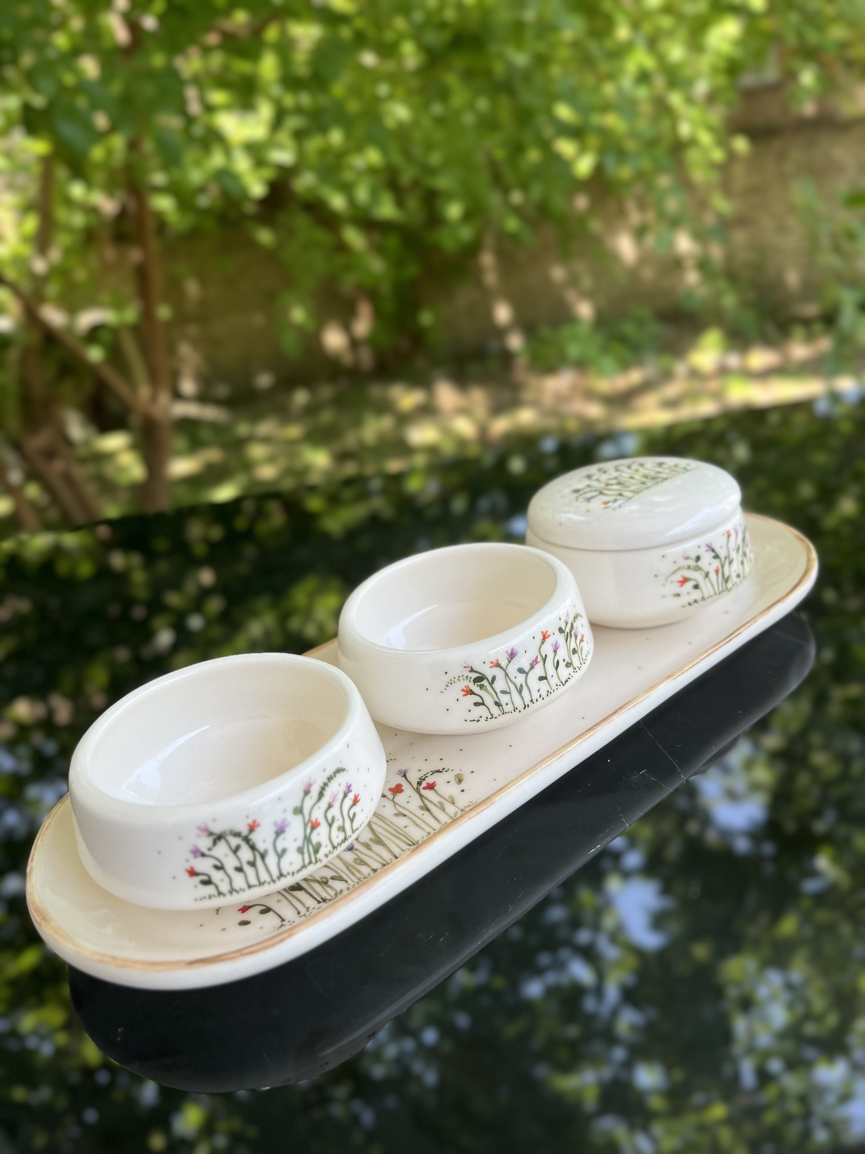 ست چهار تکه اردو خوری طرح چمنزار