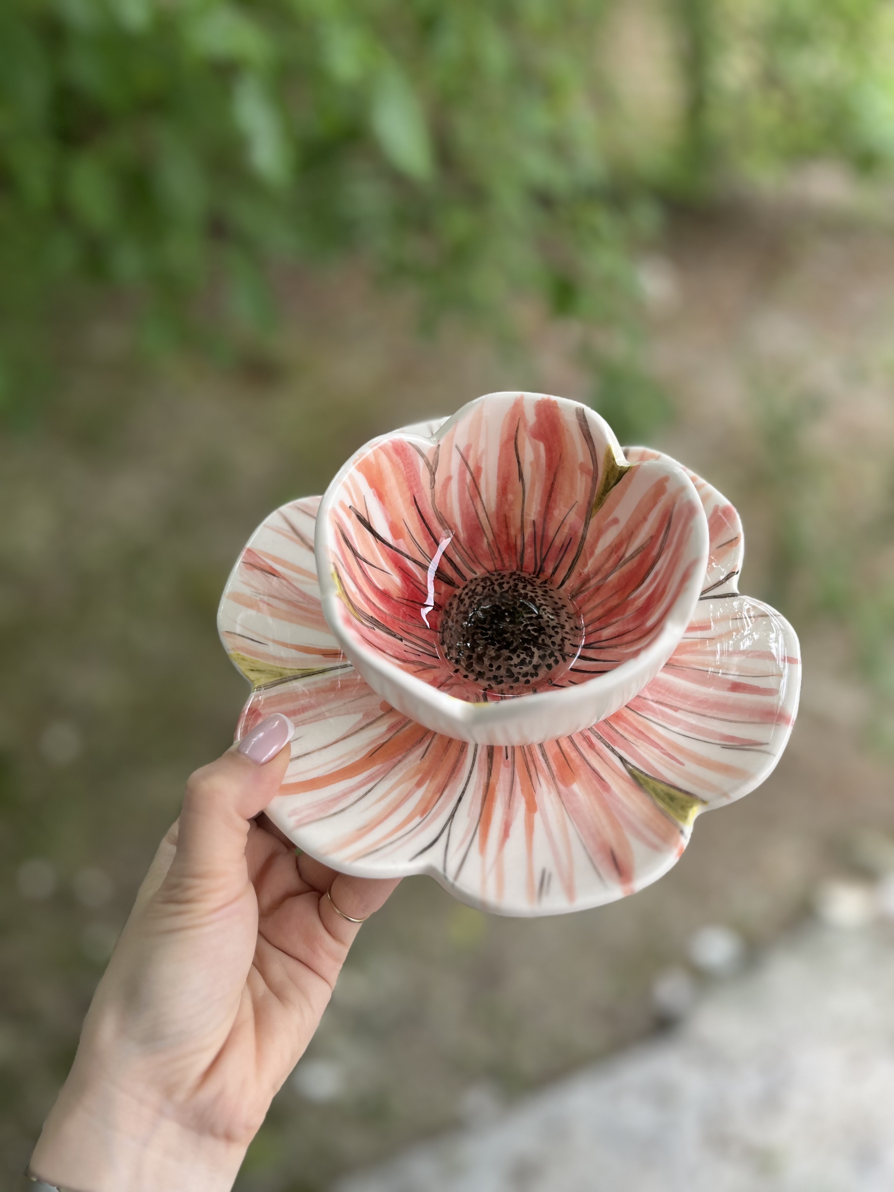 بشقاب و کاسه سرامیکی طرح گل