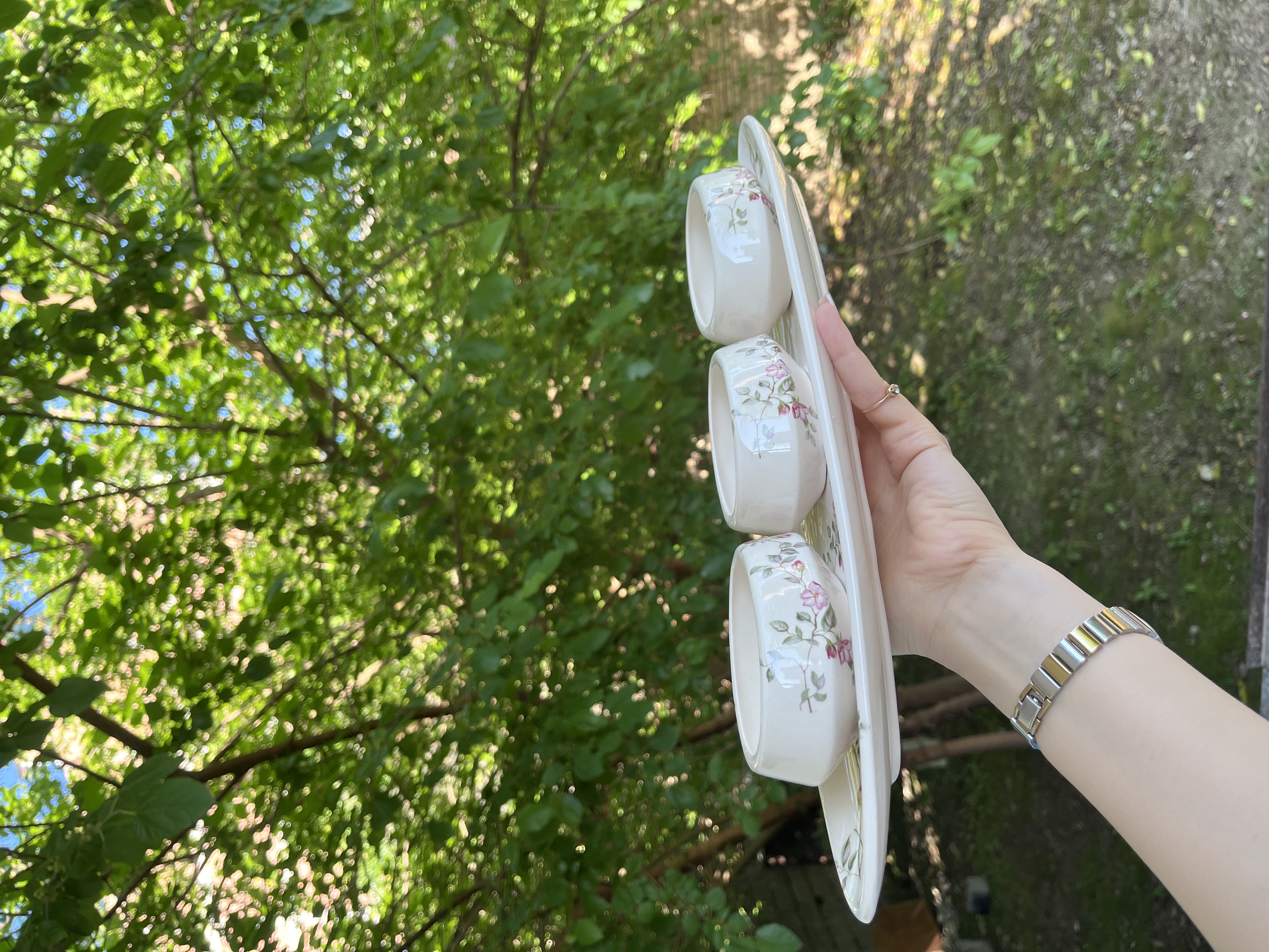 اردو خوری چهارتکه سرامیکی گل ریز